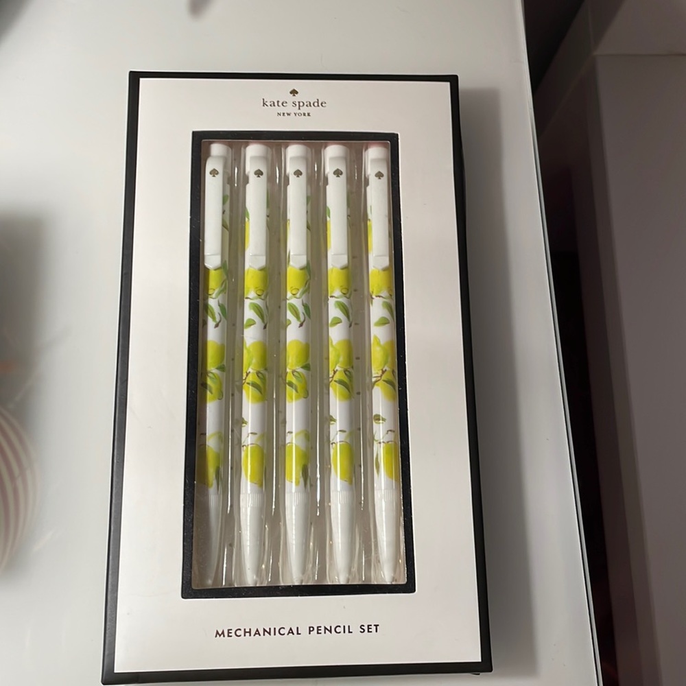 Kate spade lemon mechanical pencil set
